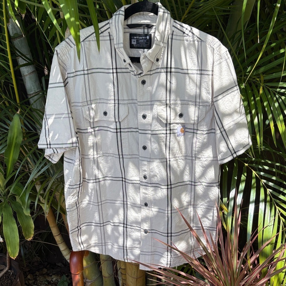 CARHARTT Loose Fit Plaid Button Up Shirt size medium
